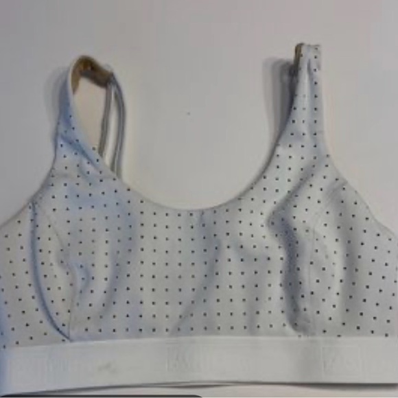 Aurum Elegant White Dotted Sports Bra - Picture 1 of 5